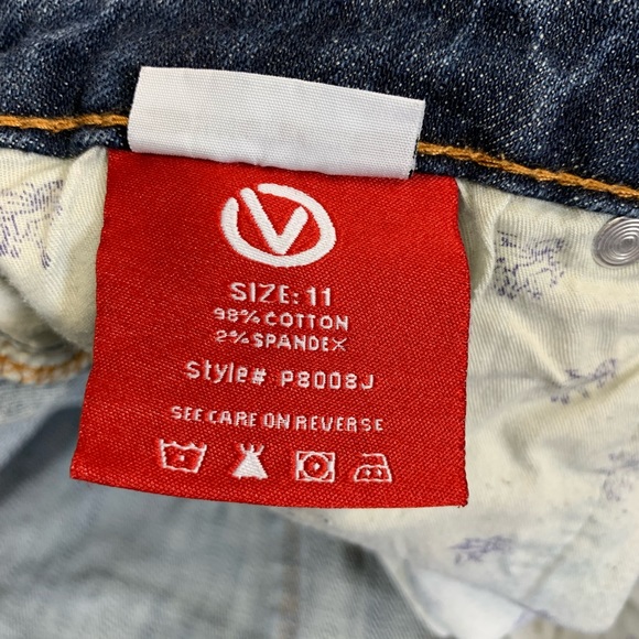 Vigoss Bootcut Flap distressed Jeans Size 11 Medium wash denim Stretch - Picture 7 of 14